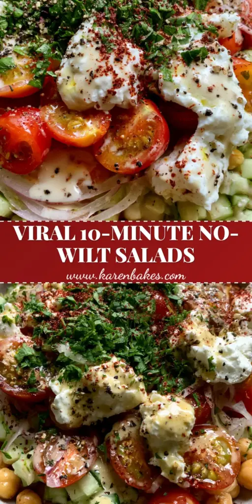 A handheld smartphone photo of a vibrant Mediterranean chickpea and cucumber salad with shimmering tahini dressing. (Non-Lettuce Salad Recipes)