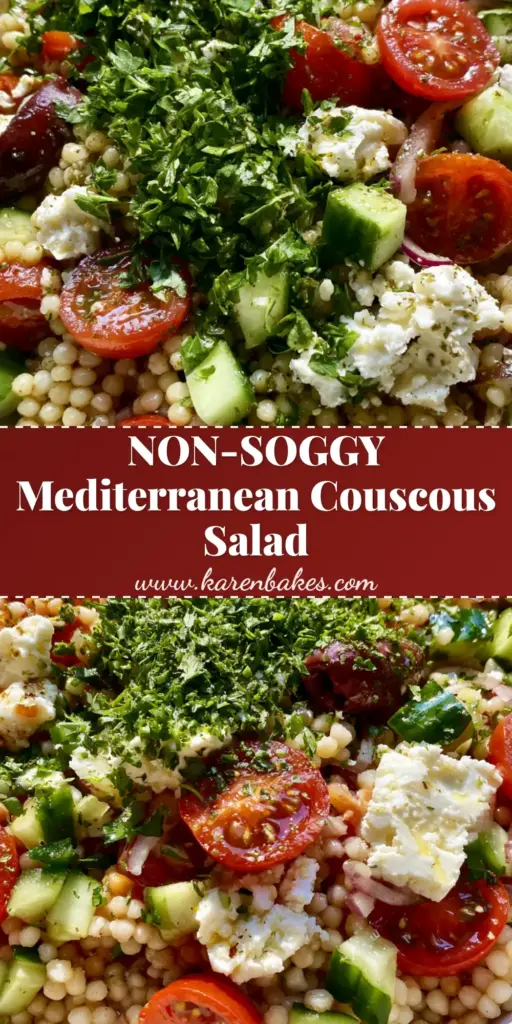 Mediterranean Couscous Salad with Pearl Grains and Lemon Herb Vinaigrette 4 A vibrant mediterranean couscous salad in a matte white bowl featuring pearl couscous, feta, and fresh herbs.
