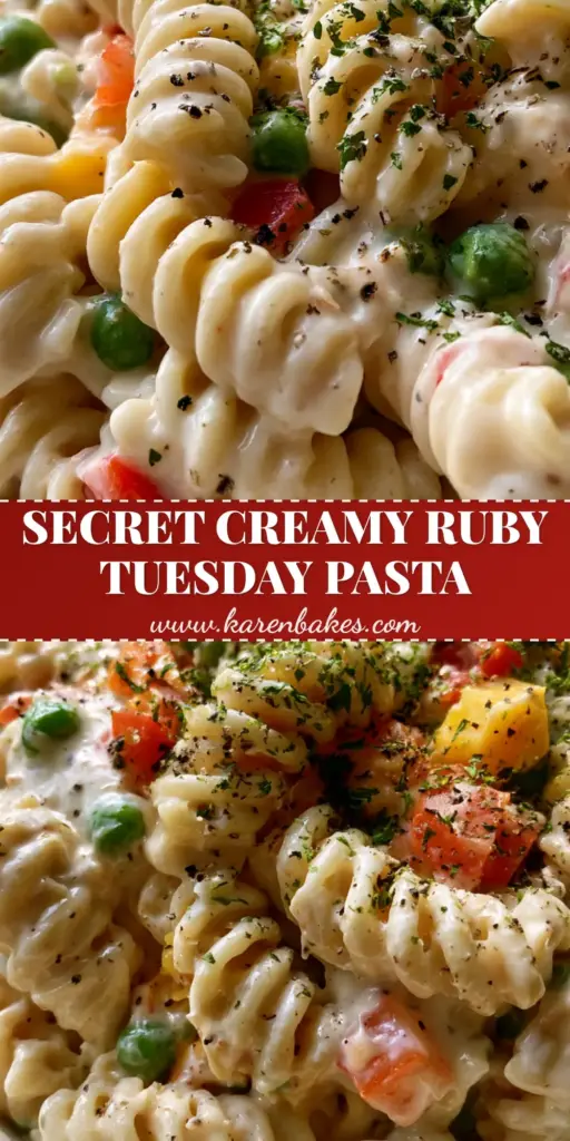 A rustic white ceramic bowl overflowing with ruby tuesday pasta salad, featuring al dente rotini and bright garden peas.