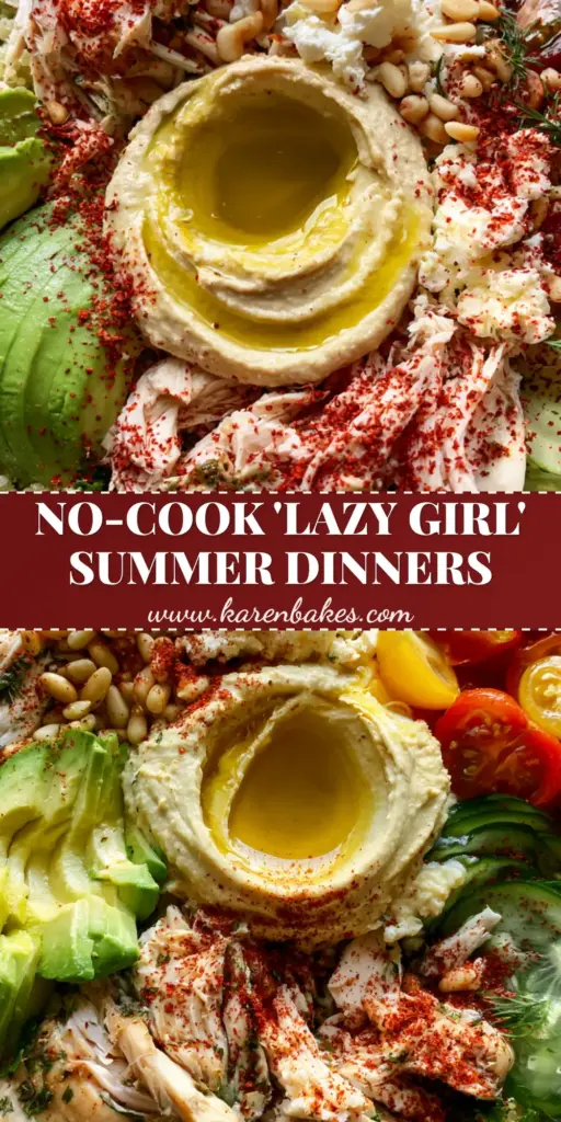 A Mediterranean chilled quinoa bowl with shredded chicken, avocado, and hummus, perfect for light summer dinner ideas.