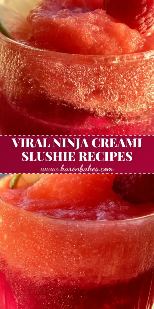 A vibrant layered fruit slushie in a ribbed glass with watermelon and raspberry colors, garnished with a lime wheel. (slushie machine recipes)